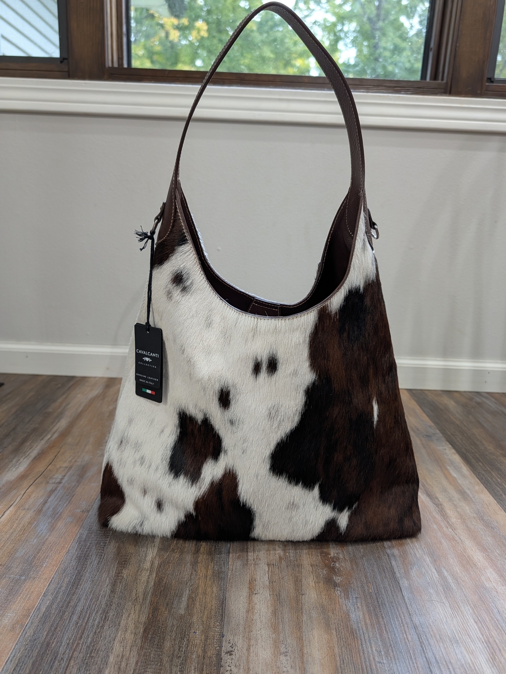 Cavalcanti Cowhide Calf Hair Leather Hobo Bag Made in Italy NWT 662HCF